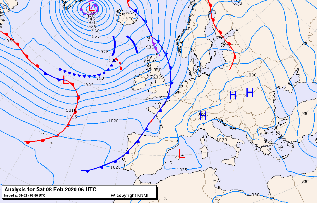 Analyses zat. 8 feb 2020 06 UTC